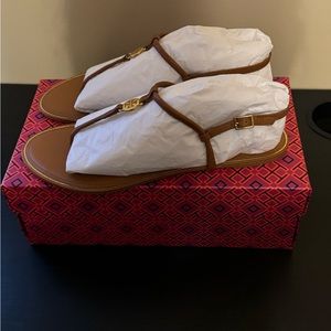 Tory Burch Emmy Flat Calf Leather Sandals